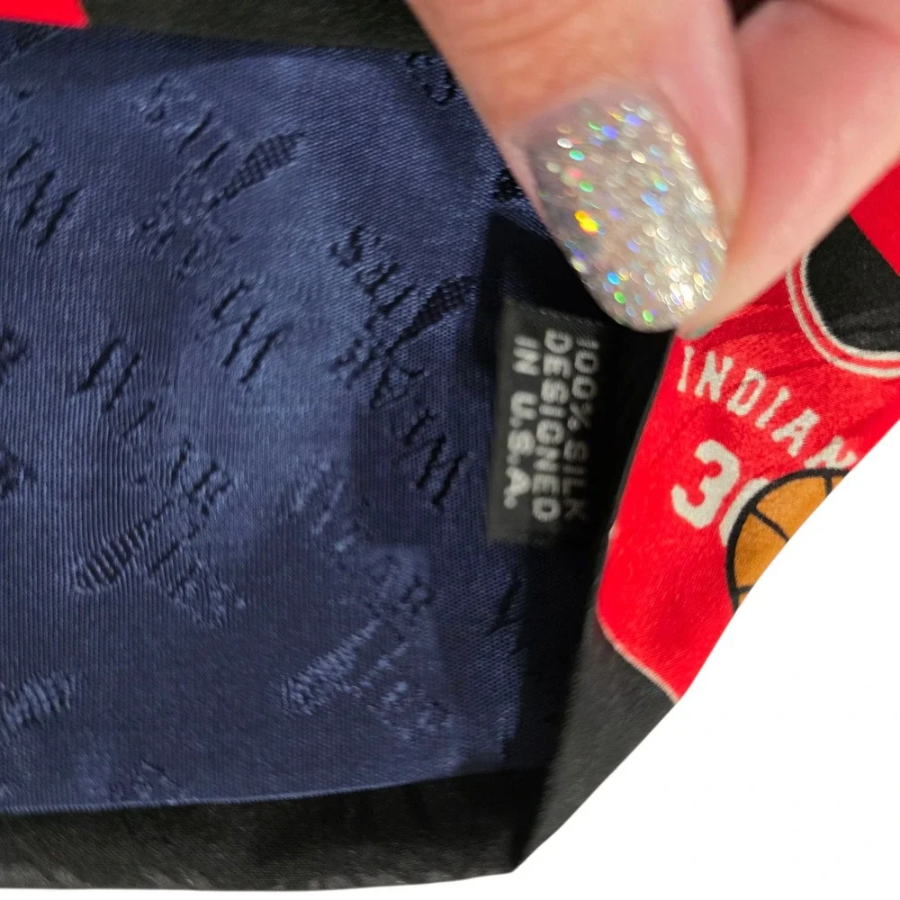 Wear Ties Mens Necktie Red Black Silk Indiana Basketball‎ Jersey Sporty Coach